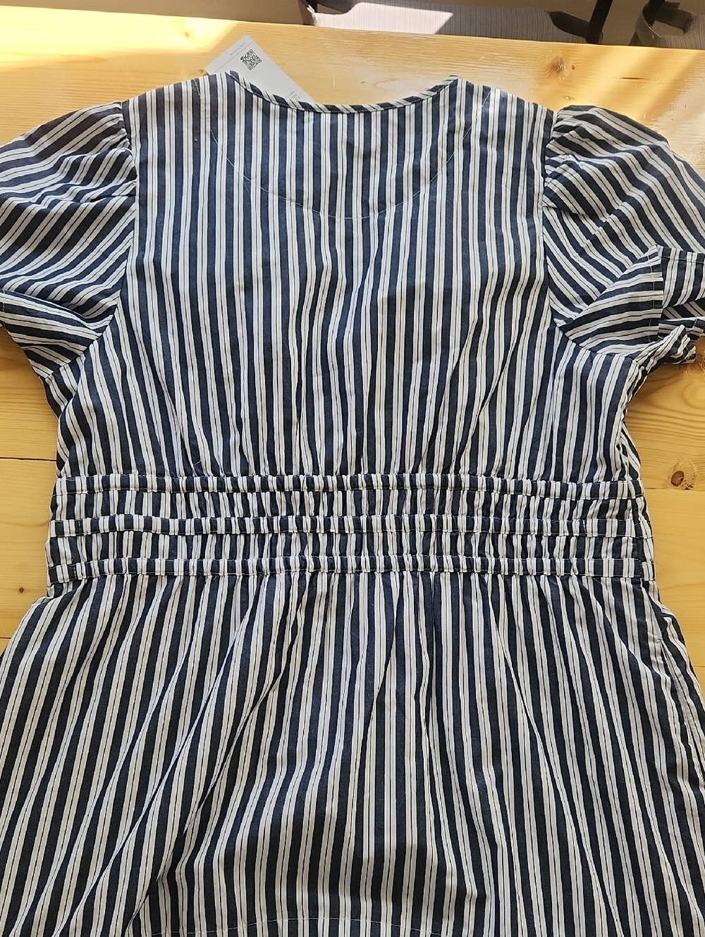 Quince 100% Organic Cotton Poplin Tiered Maxi Dress in Hudson Stripe L - Picture 8 of 17